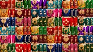💯 Silk Saree Blouse Designs short sleeves/trending blouse baju design cutting/blouse design/sleeves