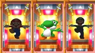 Mario Party 7 - 8 Player Ice Battle - Mario vs Yoshi vs Luigi vs Wario vs Peach vs Waluigi