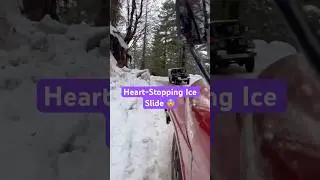 Jeep Slides Near Cliff ❄️ Heart-Stopping Adventure
