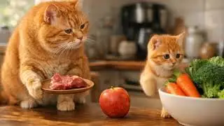 A Ginger Kitten Chooses Vegetables 🥕🐱 | Cozy Cat Story