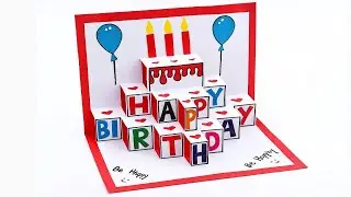 Amazing 3D Pop-Up Birthday Card | Handmade Greeting Card Tutorial | Beautiful 3D Birthday Card 😍