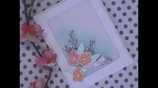 Happy Day Series / Using What's In Our Stash / Thank You Card / Hero Arts Flower Stamp & Cut