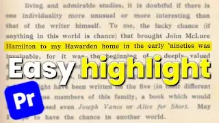 How To Do Text Highlight Effect in Premiere Pro EASY
