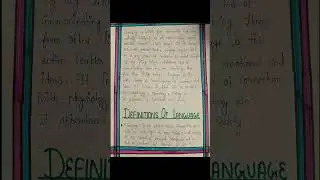 meaning of language || bed class notes || B.ed class assignment #shorts