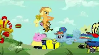 Mugen battle Rainbow Dash SpongeBob Dave Minion and Mr.Krabs vs Peppa Pig Applejack Jerry and Ronald