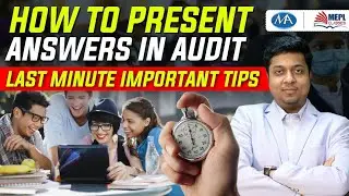 Important Last Minute Tips in CA Inter Audit Paper | Mohit Agarwal