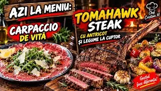 Azi la meniu: carpaccio de vită și tomahawk steak cu antricot și legume la cuptor. 🥩🥗😋 