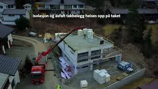 Taktekking av enebolig. Brumunddal