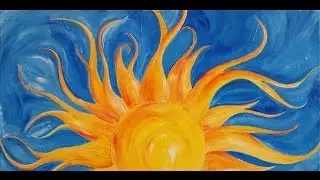 #LoveSpringArt Sunshine Step by Step Acrylic Painting on Canvas for Beginners