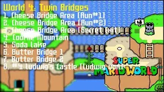 Super Mario World (SNES) (100%) (4|9) / World 4: Twin Bridges [4:3/FHD@60]