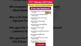 CTET CDP One Liner Questions | Super Fast Revision | CTET 2025 #ctet#cdp#viral #shorts #viralshorts