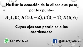 Ecuación de la elipse que pasa por cuatro puntos