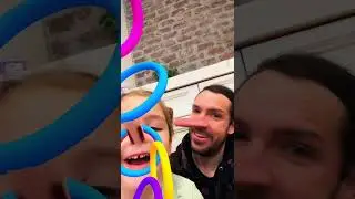 NAVEY'S CRAZY NOSE!! a silly filter makes dad & navey's noses long enough to catch colorful rings 🤥