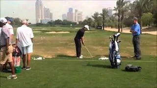 Richard Sterne swing on the range at the 25th Omega Dubai Desert Classic