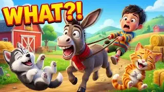 A Crazy Farm Race 😂🫏 | Leo & Meo Funny Adventure