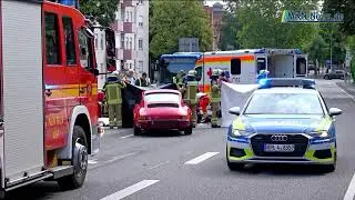 Speyer - Schwerer Unfall Harley Davidson und Porsche kollidieren