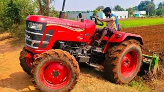Mahindra yuvo tech Plus 585 di 4wd tractor Goes to 42 blade rotavator performance in solamland 
