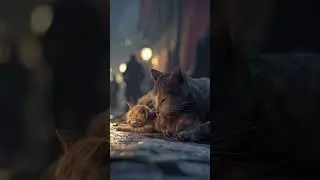 Ignored by Everyone: Weak Mother Cat Holding Her Crying Baby #cat #cats #kitten #kittens #catvideo
