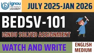 BEDSV-101 SOLVED ASSIGNMENT IN ENGLISH 2025-26 l BEDSV101 Solved assignment for July2025andJan2026  