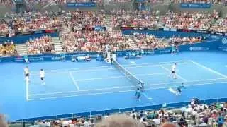 Federer vs Dimitrov from the side. Doubles- Brisbane International 2013