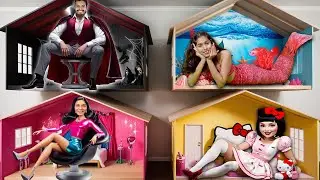 4 Color House Challenge! Hello Kitty, Mermaid, Barbie, or Vampire &ndash; Who Takes the Prize?