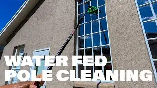 Cleaning French Windows with Water Fed Pole