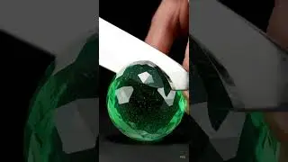 Emerald Avocado Crystal Cutting &ndash; Mesmerizing ASMR
