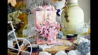 МК ванильная коробка|Step by Step Tutorial Mixed Media Vanilla Box by Ragozina Olya