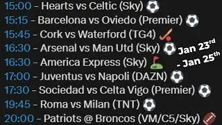 Sport on TV This Weekend (Irish Guide)
