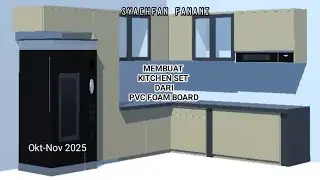 Membuat Kitchen Set Model L dengan Bahan PVC Foam Board