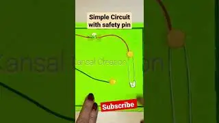 #shorts Simple circuit with safety pin/simple circuit with thumb pin 📌 tutorial link in description