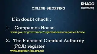 Online Shopping & Fake Websites Safety at RHACC