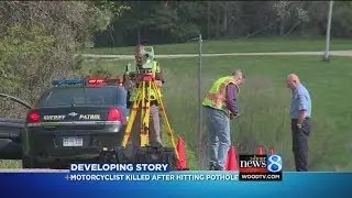 Motorcyclist killed after hitting pothole