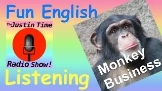 ESL English Listening Fun Story - 38 Monkey Business (Audio Only) With Free Worksheet