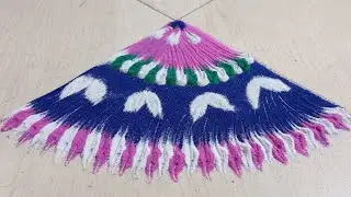 corner rangoli design. easy corner rangoli. festival corner rangoli. #corner_rangoli #cornerdesign