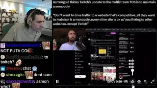 xQc Reacts to Asmongold thinking Twitch's Update to Multistream TOS is to Maintain a monopoly