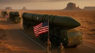 AI Military Convoy | Powerful American Missile Transporter in Desert | 4K Cinematic AI Scene