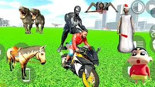Venom vs Franklin Horse Granny Horror 🤢 In House Shinchan in Indian bike driving 3d 