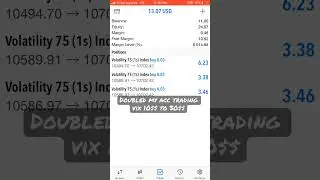 Growing 10$$ account to 30$$ trading volatility 75 (1)s #doublingacc #account #vix #forex