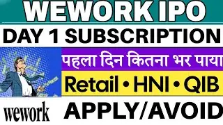 Статус подписки на первый день IPO WeWork India 🔥 | IPO WeWork India | IPO WeWork India GMP 🔥