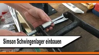 Gummibuchse und Innenrohr aus- und einpressen in Schwinge Simson