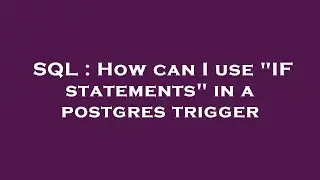 SQL : How can I use 