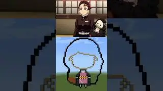 Nezuko pixel art build #anime #demonslayer  #minecraft