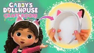Make Your Own Kitty Ear Headband! 😻 DIY Craft with Baby Box | GABBY'S DOLLHOUSE: CRAFT ROOM