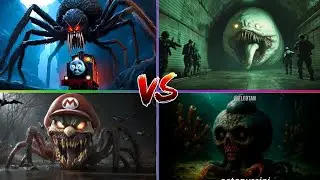 Spider Train 🆚 Tunnel Maw 🆚 Spider Plumber 🆚 Octopussini Tiles Hop EXE Monster