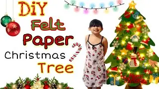 VLOG 35 | DIY FELT PAPER WALL CHRISTMAS TREE WITH LIGHTS