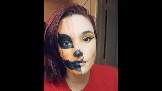 Half pumpkin Makeup look