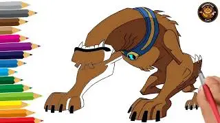 How to draw Wildmutt easily in step by step for kids | kids drawing #kids #drawing #ben10