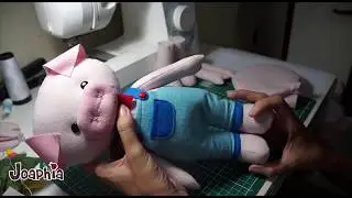 TRÊS PORQUINHOS EM FELTRO A MÁQUINA - PARTE 1