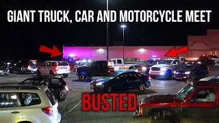 Giant Truck/Car Meet Gets Shut Down By Cops Twice In One Night! (Burnouts/Drifting)